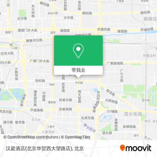 汉庭酒店(北京华贸西大望路店)地图