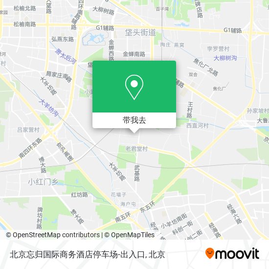 北京忘归国际商务酒店停车场-出入口地图