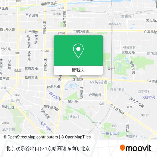 北京欢乐谷出口(G1京哈高速东向)地图