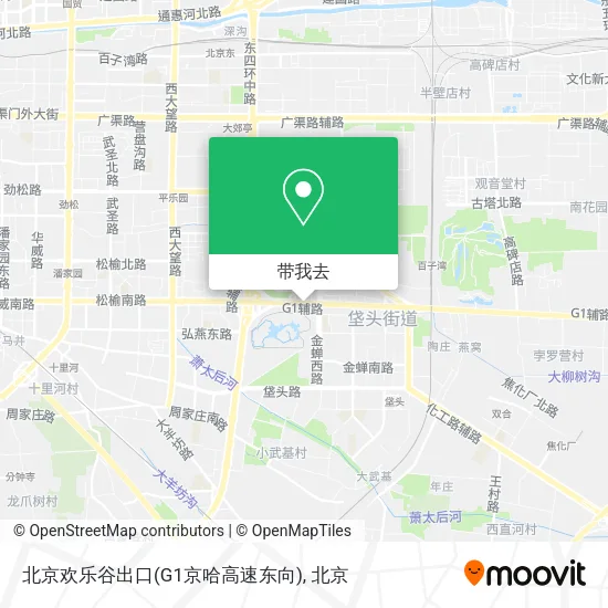 北京欢乐谷出口(G1京哈高速东向)地图