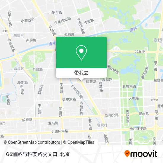 G6辅路与科荟路交叉口地图