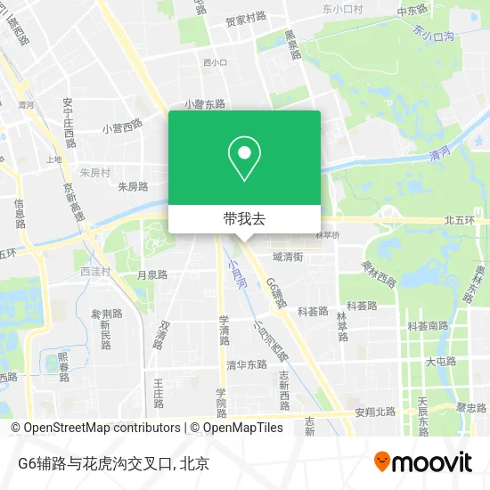 G6辅路与花虎沟交叉口地图