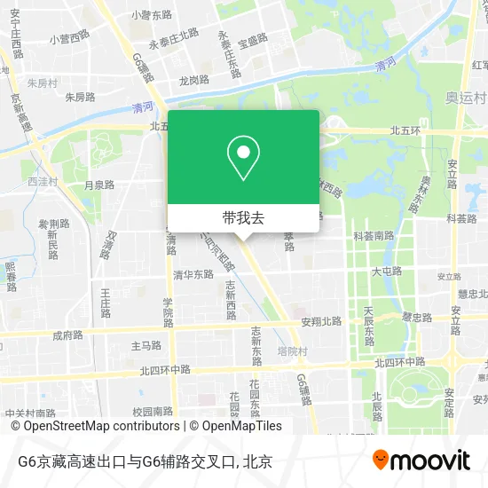 G6京藏高速出口与G6辅路交叉口地图