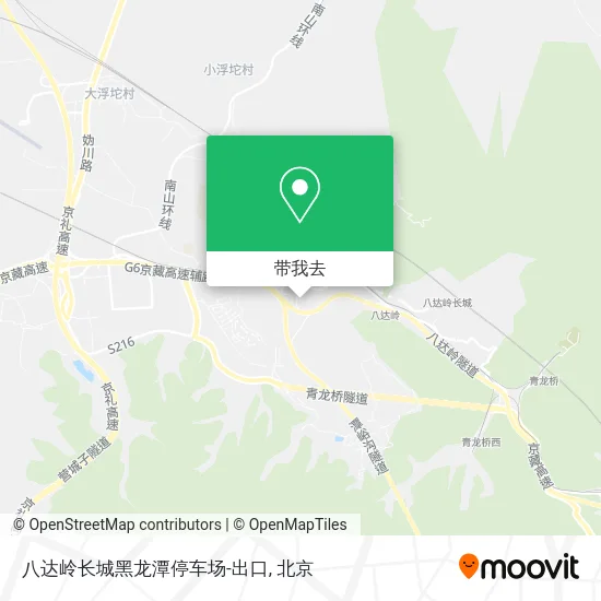 八达岭长城黑龙潭停车场-出口地图