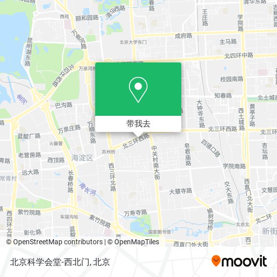 北京科学会堂-西北门地图