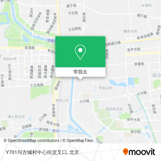 Y701与古城村中心街交叉口地图