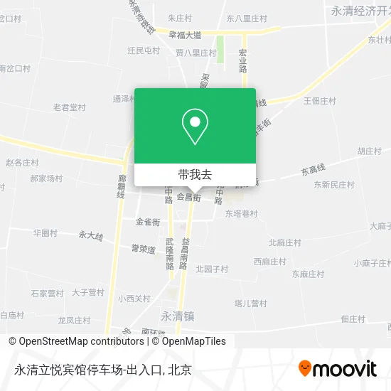 永清立悦宾馆停车场-出入口地图