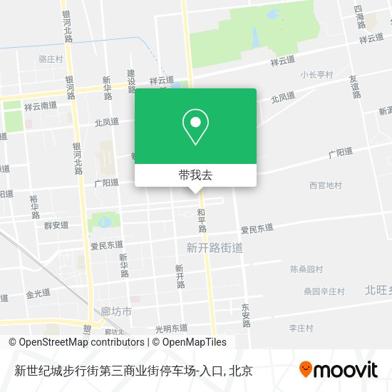 新世纪城步行街第三商业街停车场-入口地图