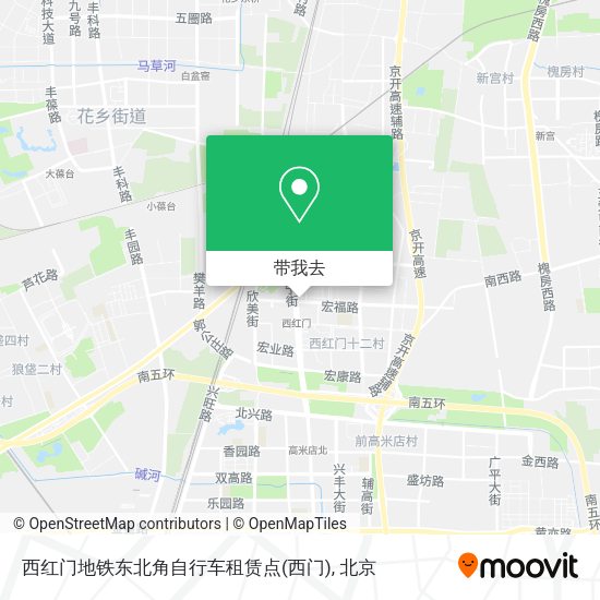 西红门地铁东北角自行车租赁点(西门)地图