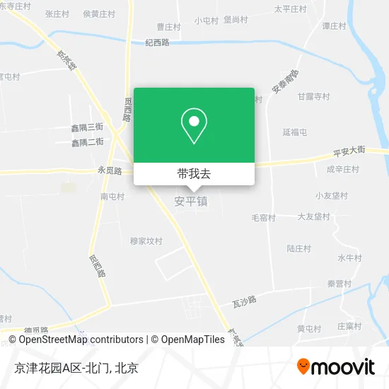 京津花园A区-北门地图