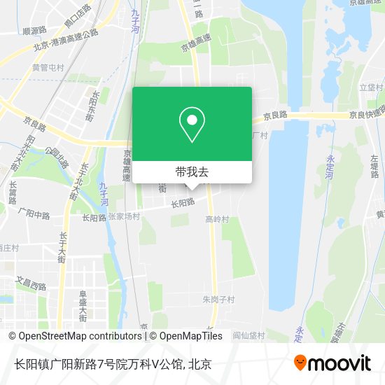 长阳镇广阳新路7号院万科V公馆地图