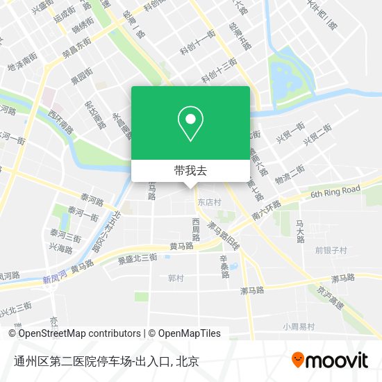 通州区第二医院停车场-出入口地图