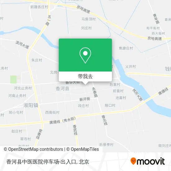 香河县中医医院停车场-出入口地图