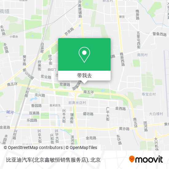 比亚迪汽车(北京鑫敏恒销售服务店)地图