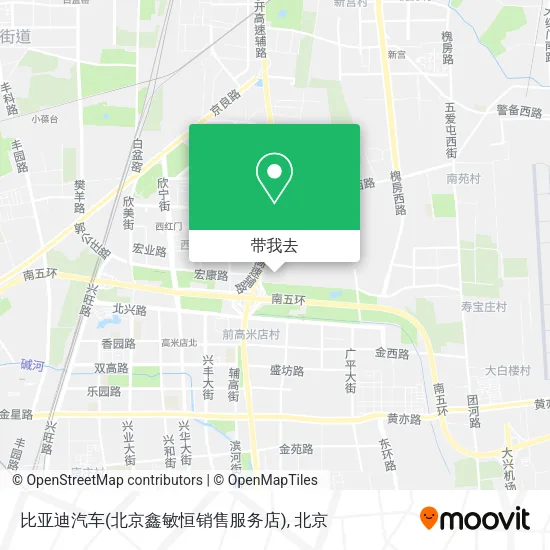 比亚迪汽车(北京鑫敏恒销售服务店)地图