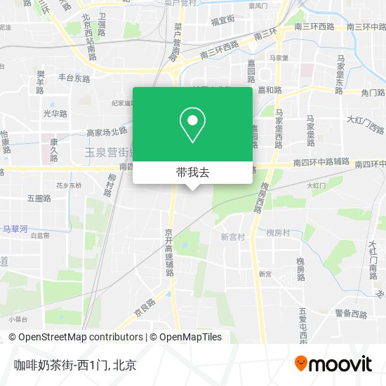 咖啡奶茶街-西1门地图