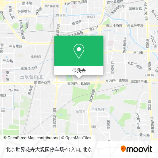 北京世界花卉大观园停车场-出入口地图