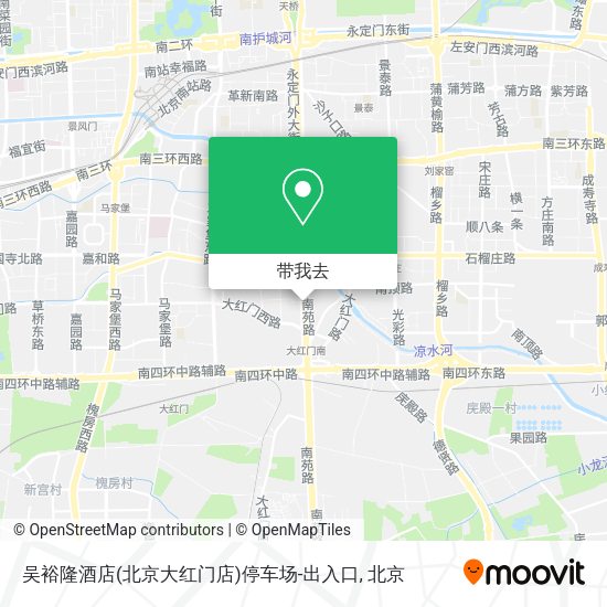 吴裕隆酒店(北京大红门店)停车场-出入口地图