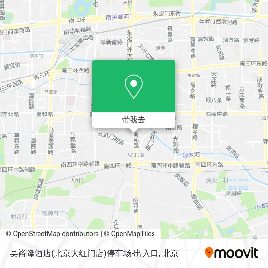 吴裕隆酒店(北京大红门店)停车场-出入口地图