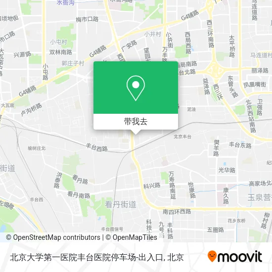 北京大学第一医院丰台医院停车场-出入口地图
