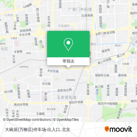 大碗居(万柳店)停车场-出入口地图