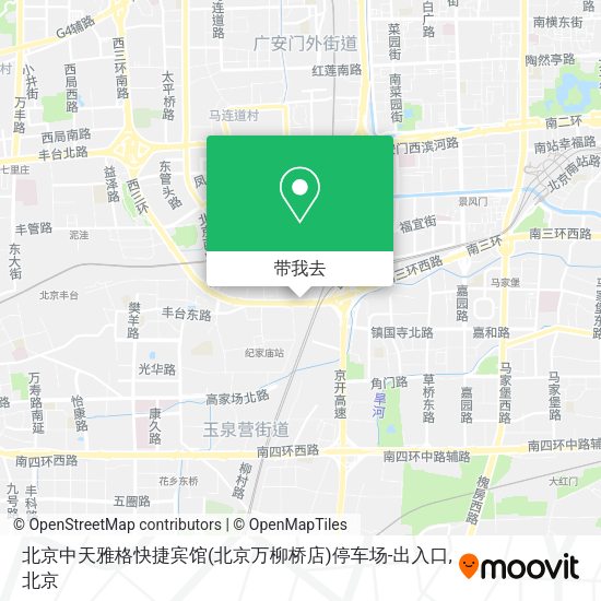北京中天雅格快捷宾馆(北京万柳桥店)停车场-出入口地图