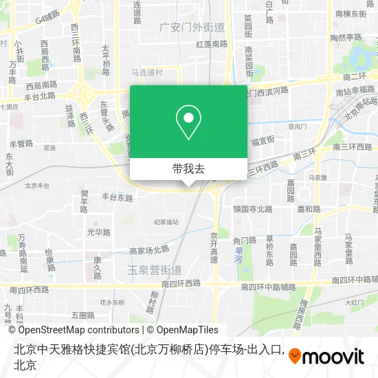 北京中天雅格快捷宾馆(北京万柳桥店)停车场-出入口地图