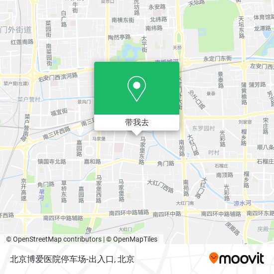 北京博爱医院停车场-出入口地图