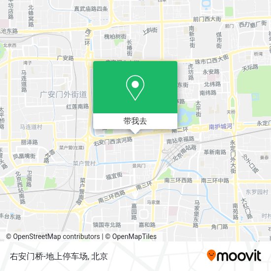 右安门桥-地上停车场地图