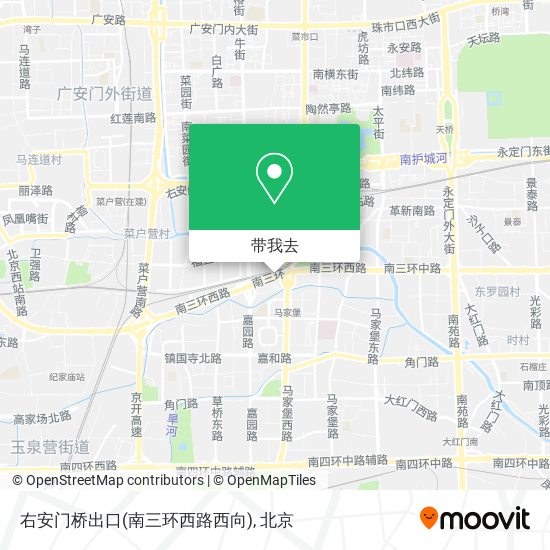 右安门桥出口(南三环西路西向)地图
