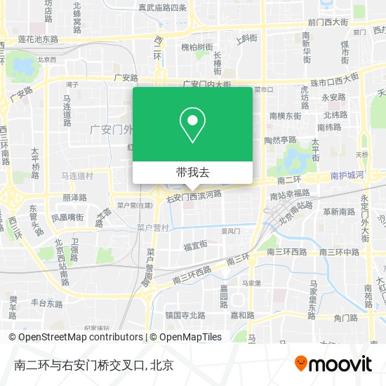 南二环与右安门桥交叉口地图