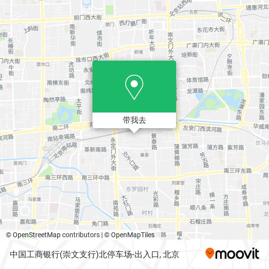 中国工商银行(崇文支行)北停车场-出入口地图