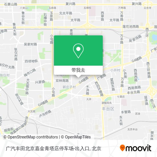 广汽丰田北京嘉金青塔店停车场-出入口地图