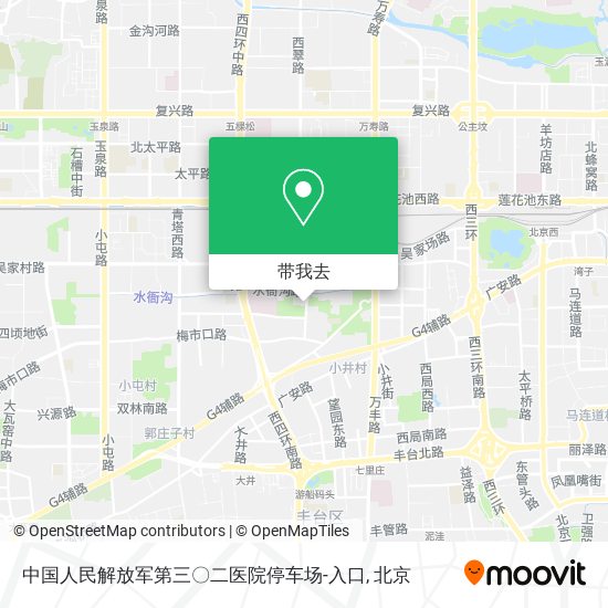 中国人民解放军第三〇二医院停车场-入口地图