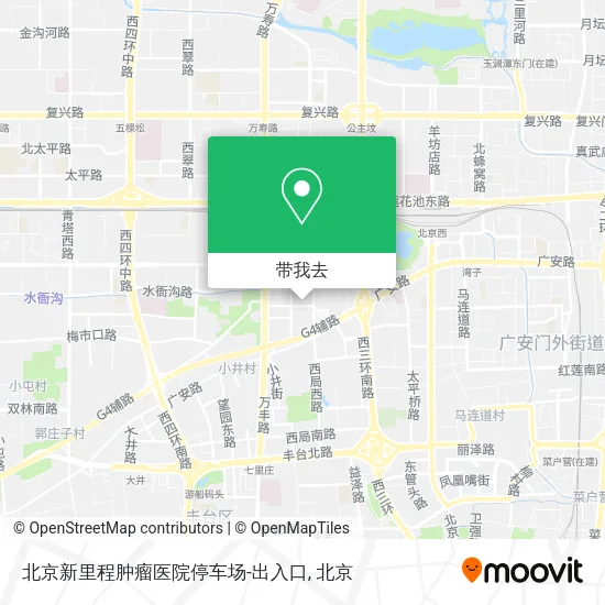 北京新里程肿瘤医院停车场-出入口地图