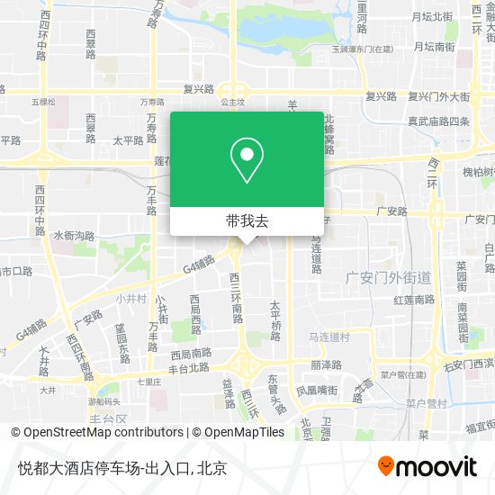 悦都大酒店停车场-出入口地图