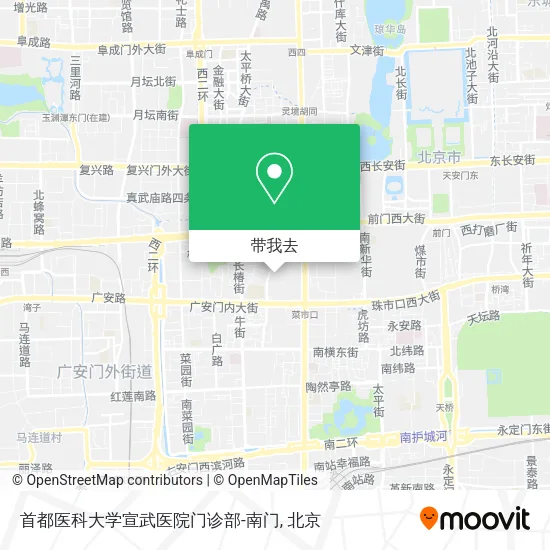 首都医科大学宣武医院门诊部-南门地图