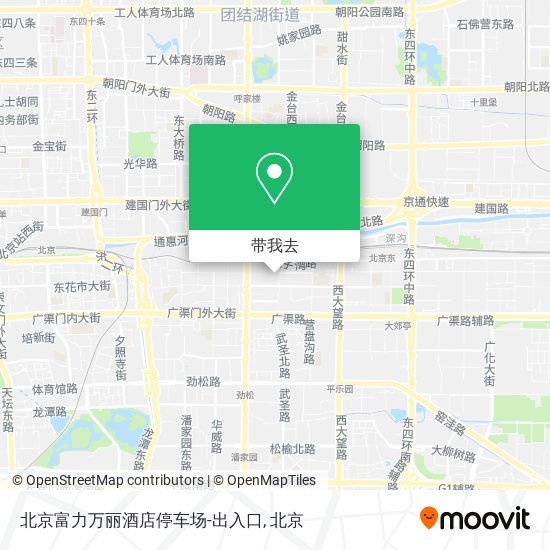 北京富力万丽酒店停车场-出入口地图