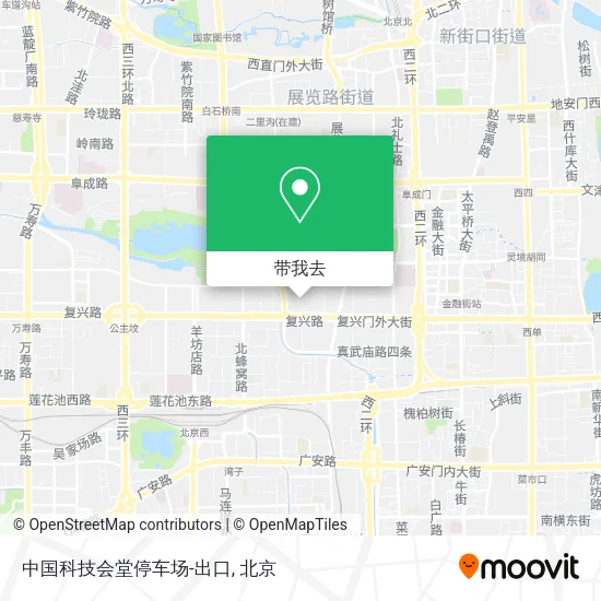 中国科技会堂停车场-出口地图