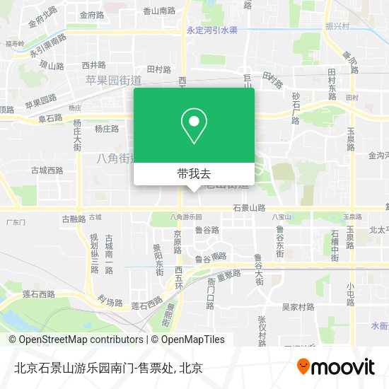 北京石景山游乐园南门-售票处地图