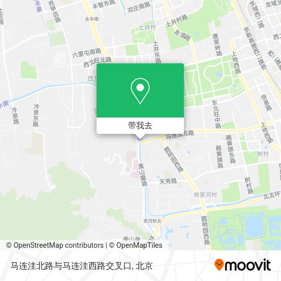 马连洼北路与马连洼西路交叉口地图