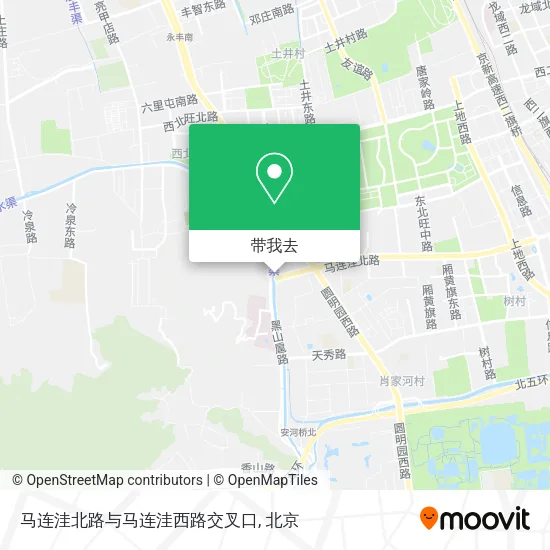 马连洼北路与马连洼西路交叉口地图