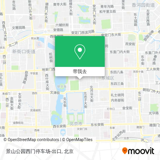 景山公园西门停车场-出口地图