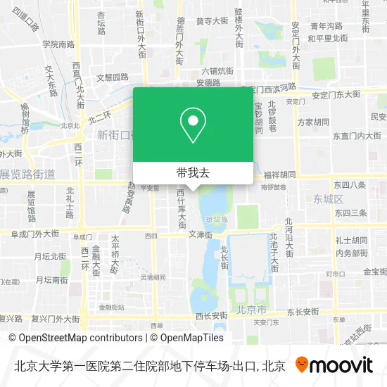 北京大学第一医院第二住院部地下停车场-出口地图