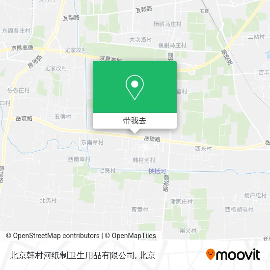 北京韩村河纸制卫生用品有限公司地图
