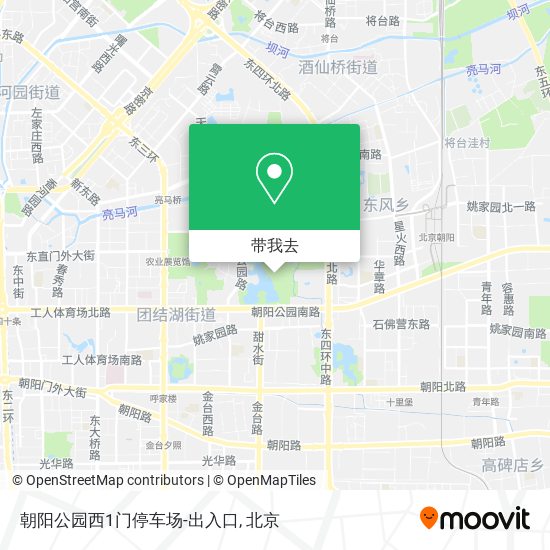 朝阳公园西1门停车场-出入口地图