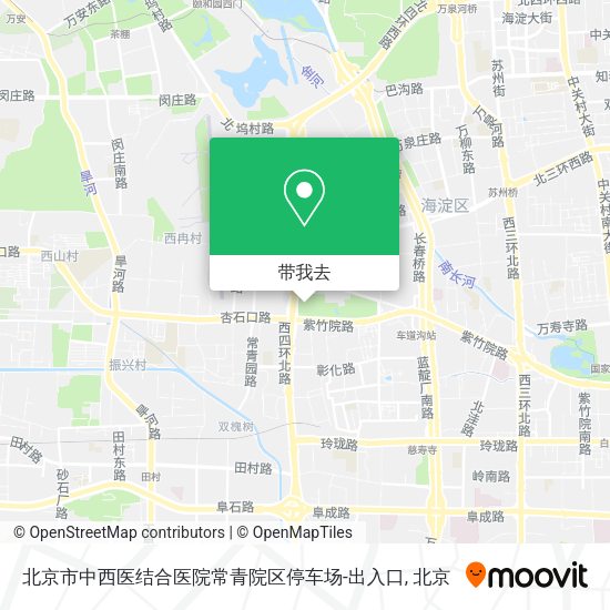 北京市中西医结合医院常青院区停车场-出入口地图