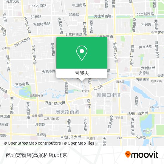 酷迪宠物店(高粱桥店)地图