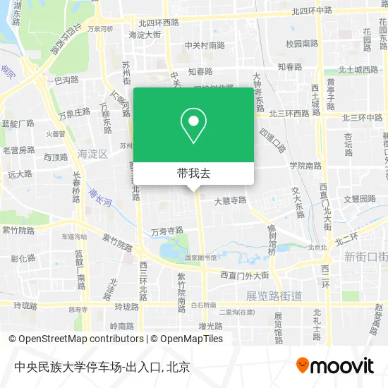 中央民族大学停车场-出入口地图