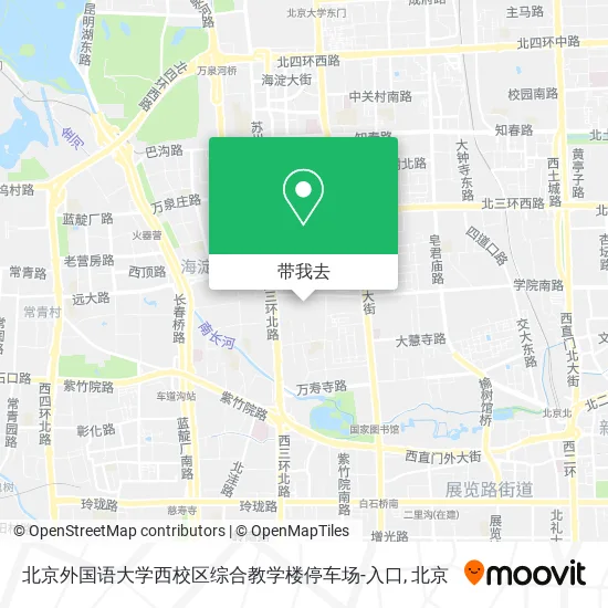 北京外国语大学西校区综合教学楼停车场-入口地图